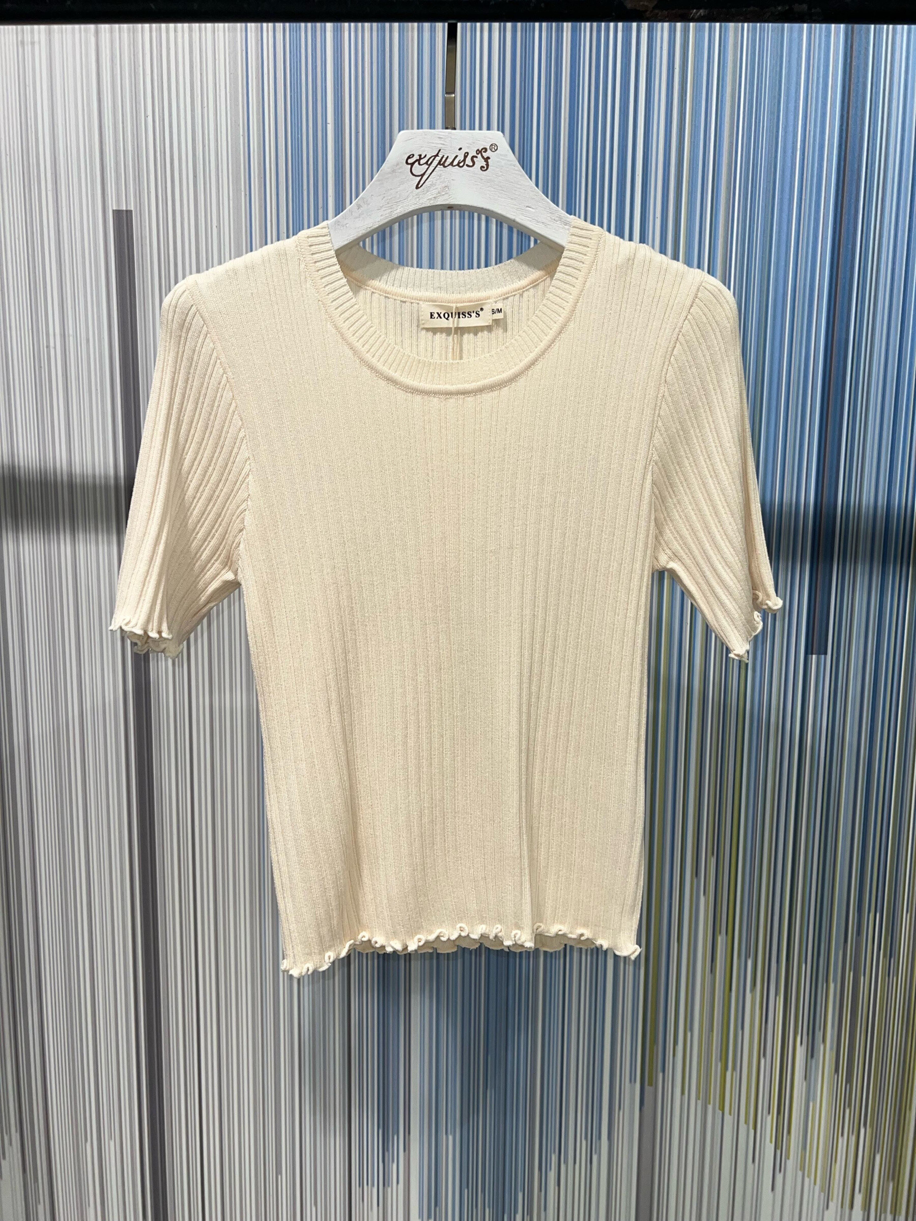 Wholesaler Exquiss's - SPRING ribbed sweater with short sleeves - Exquiss's