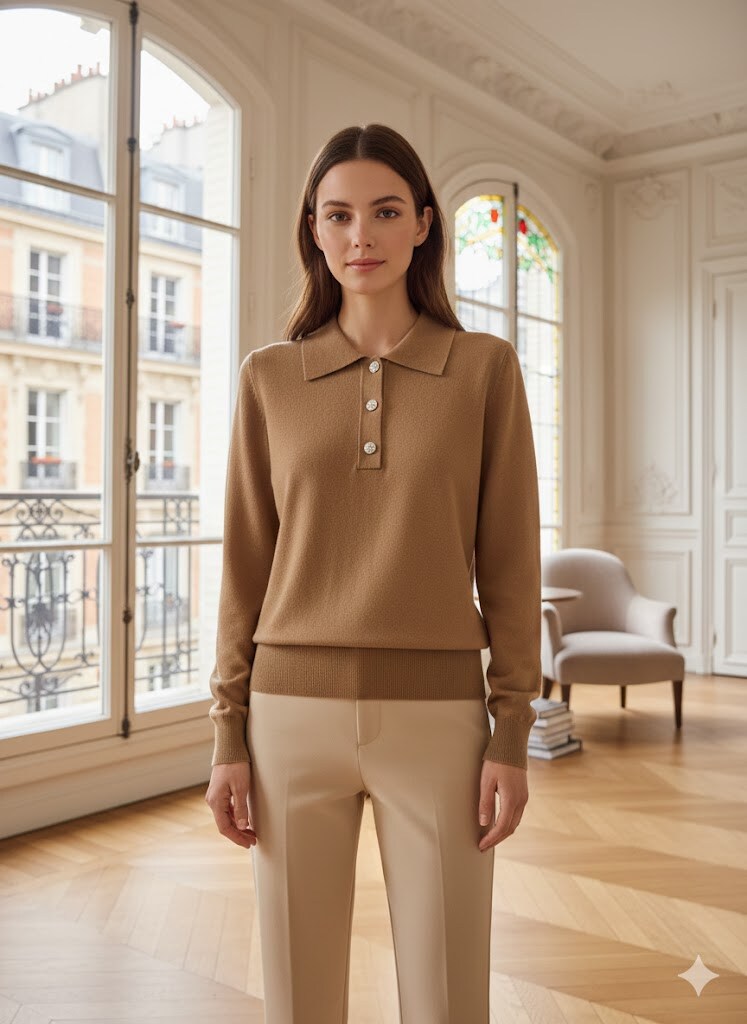 Wholesaler Exquiss's - Polo collar sweater with buttons