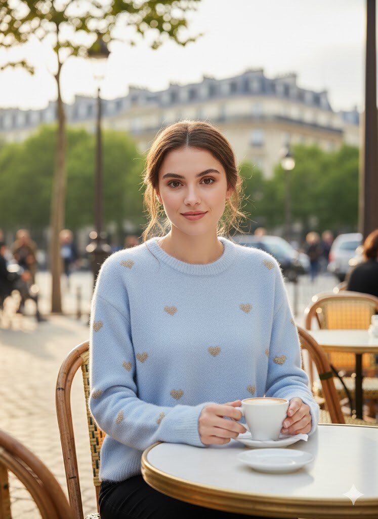 Wholesaler Exquiss's - Soft sweater with heart patterns