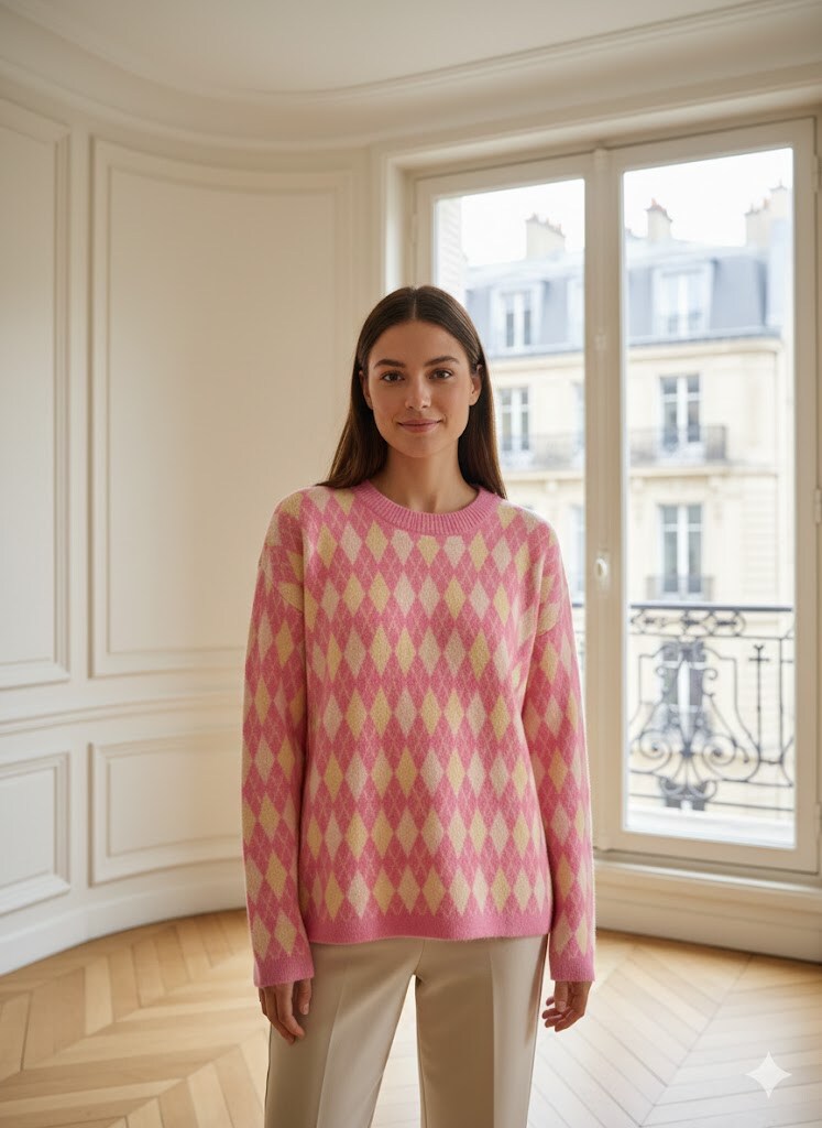 Wholesaler Exquiss's - Argyle pattern sweater