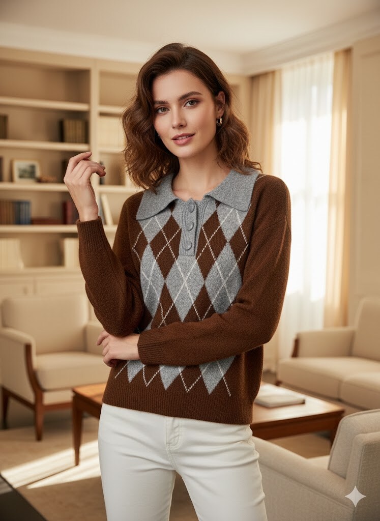 Wholesaler Exquiss's - Knit sweater with a masculine collar