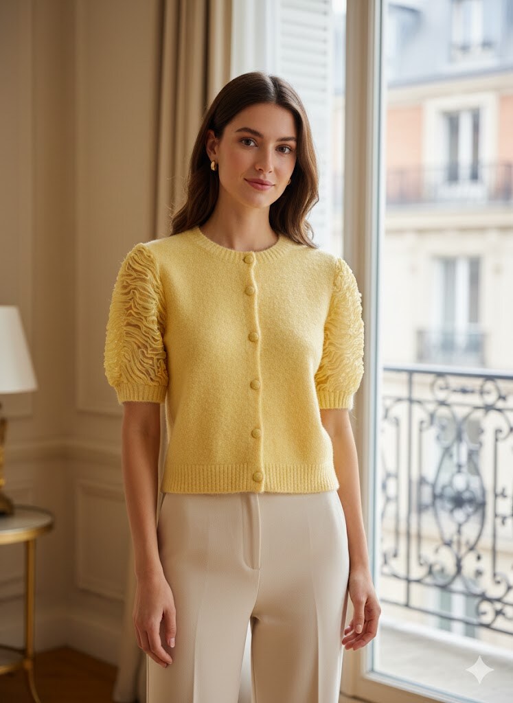 Wholesaler Exquiss's - Cardigan with ruched sleeves