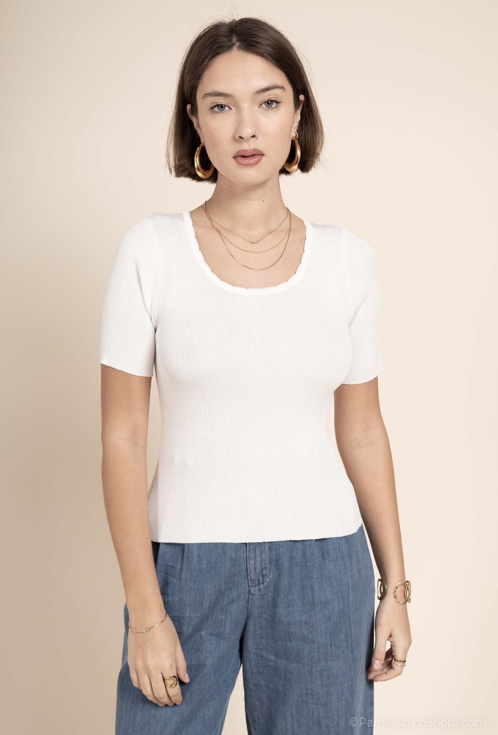 Grossiste Exquiss's - PULL PRINTEMPS à manches courtes - Exquiss's