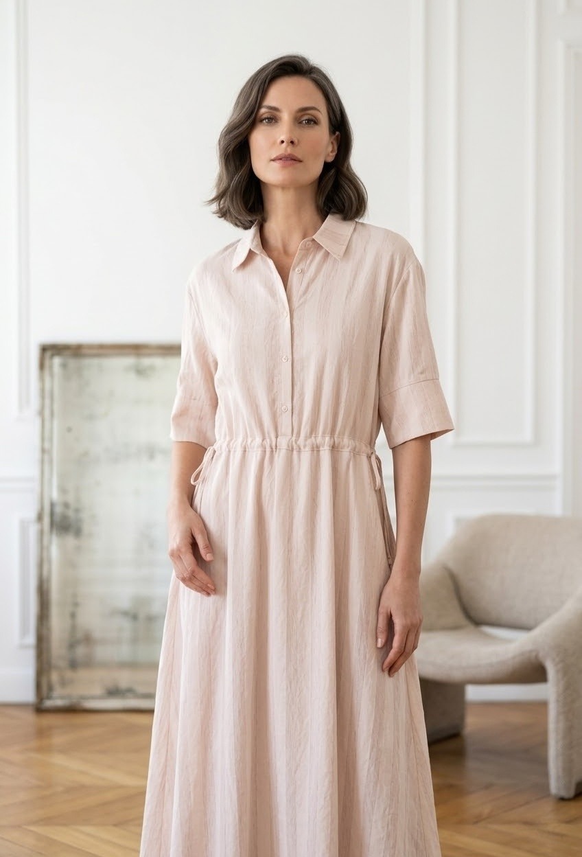Mayorista Exquiss's - Vestido camisero de manga corta