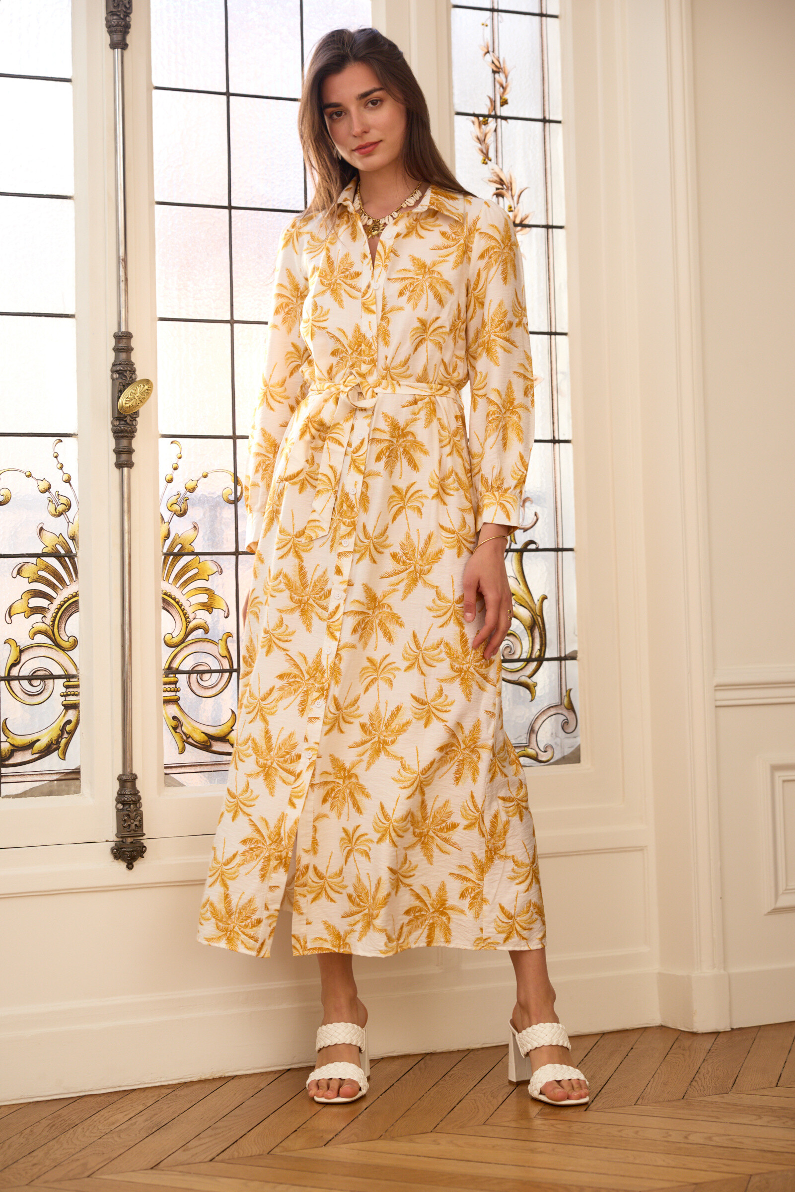 Großhändler Exquiss's - Langes Kleid mit elegantem Druck