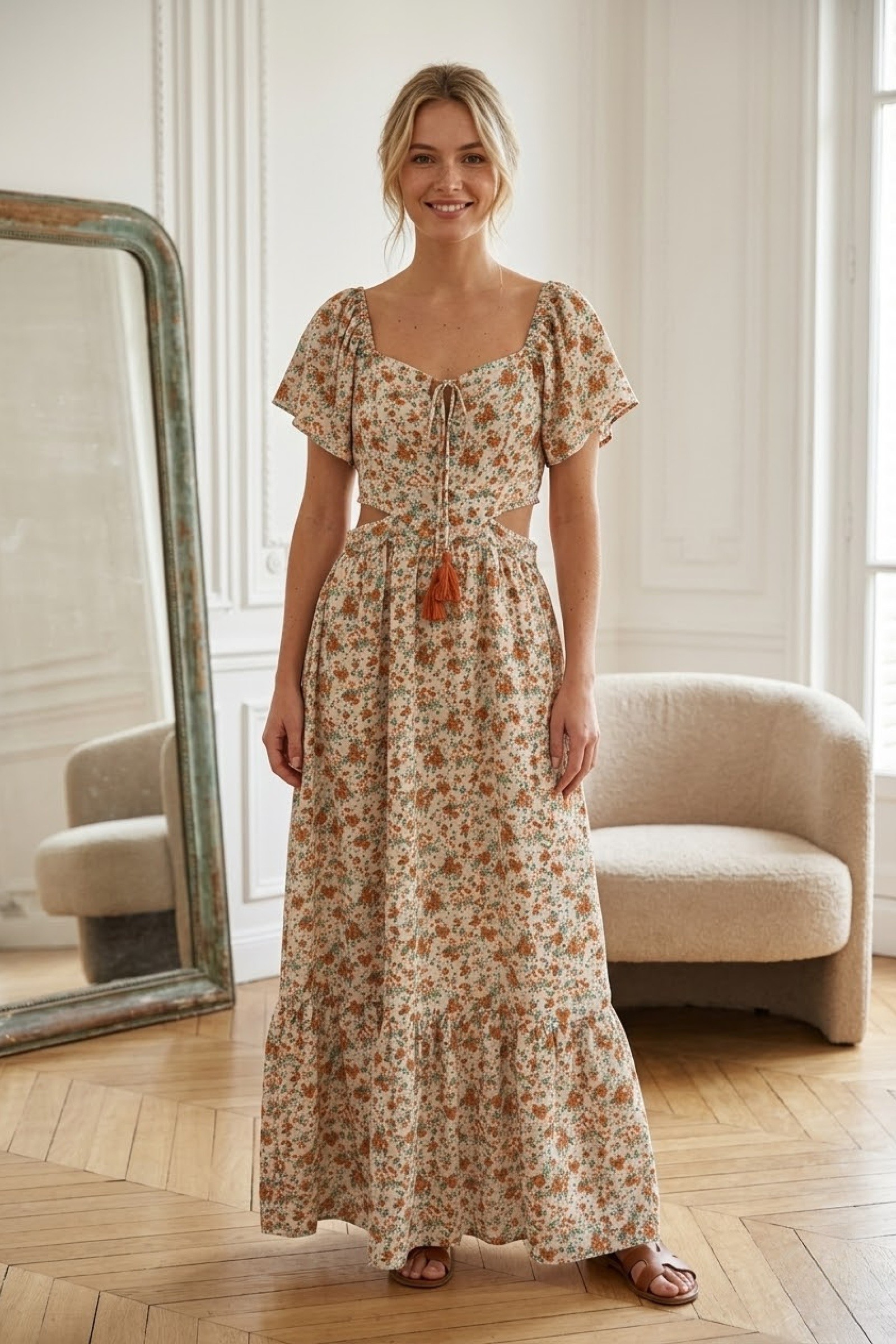 Mayorista Exquiss's - Vestido largo estampado floral