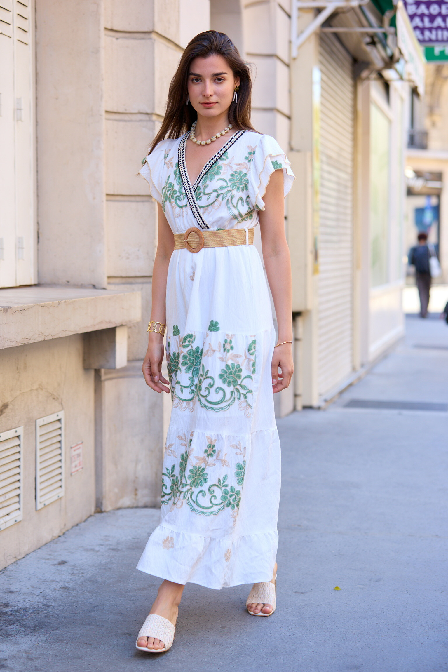 Mayorista Exquiss's - Vestido de bordado floral máximo