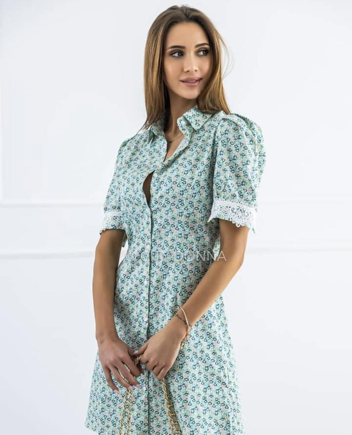 Wholesaler Exquiss's - Dress with puffed sleeves
