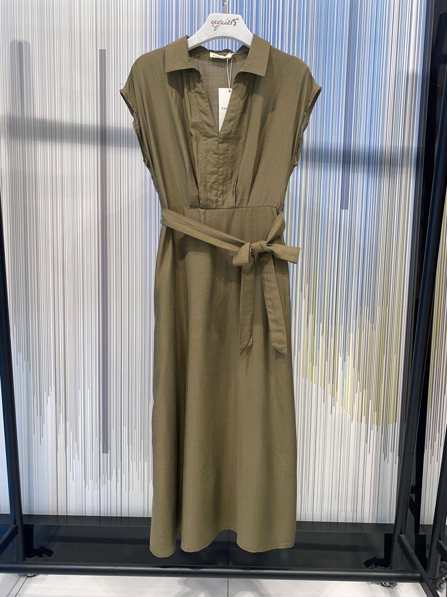 Mayorista Exquiss's - Vestido midi elegante con cinturón