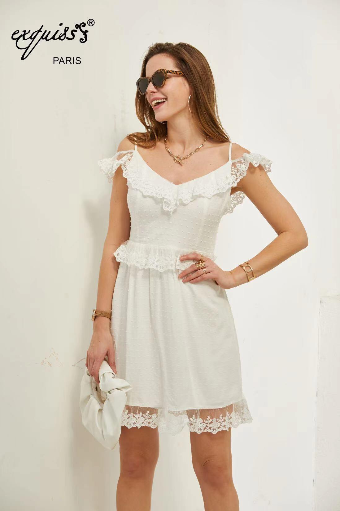 Wholesaler Exquiss's - Strappy dress with ruffles