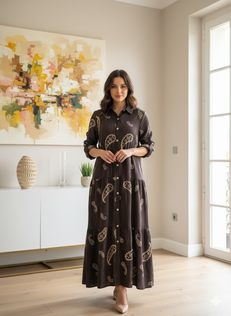Wholesaler Exquiss's - Long dresses with paisley patterns