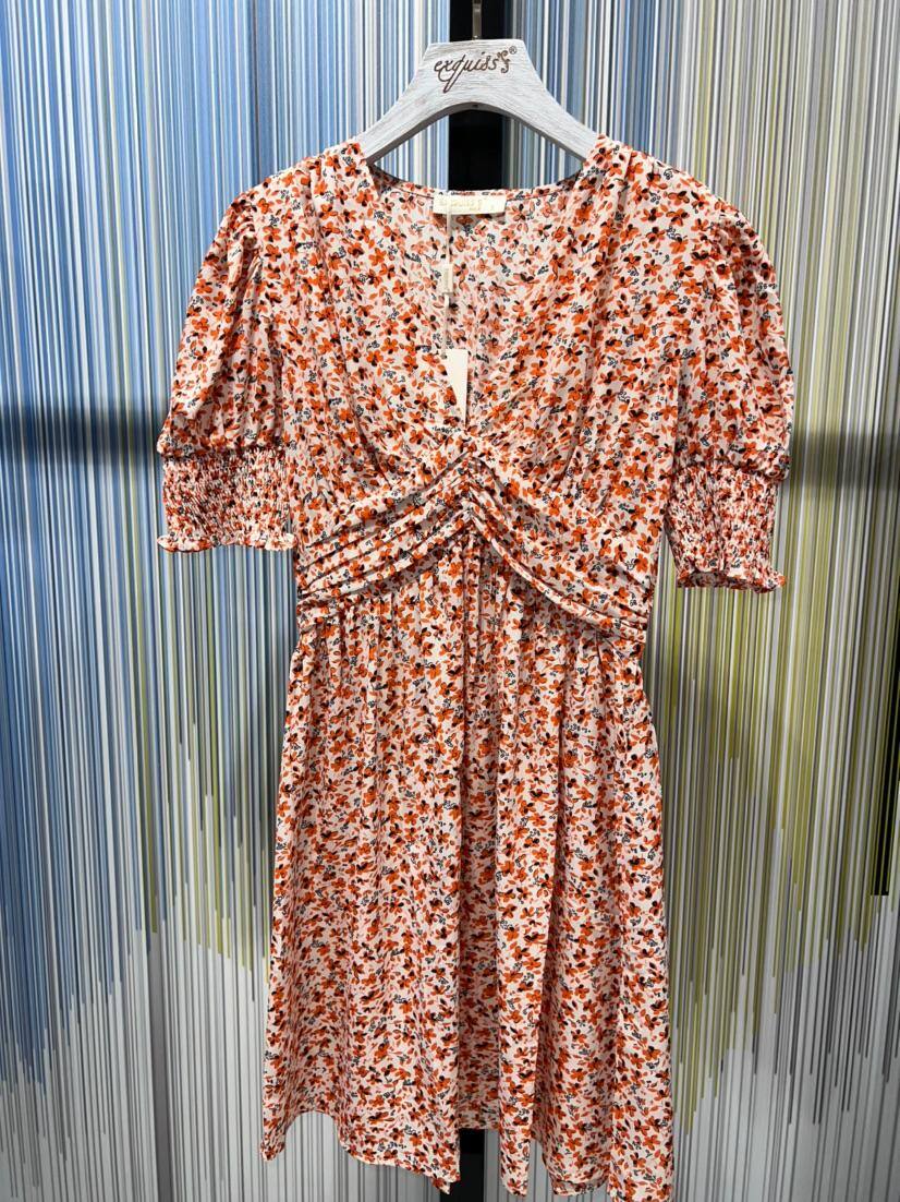 Mayorista Exquiss's - Vestido fluido con mangas abullonadas