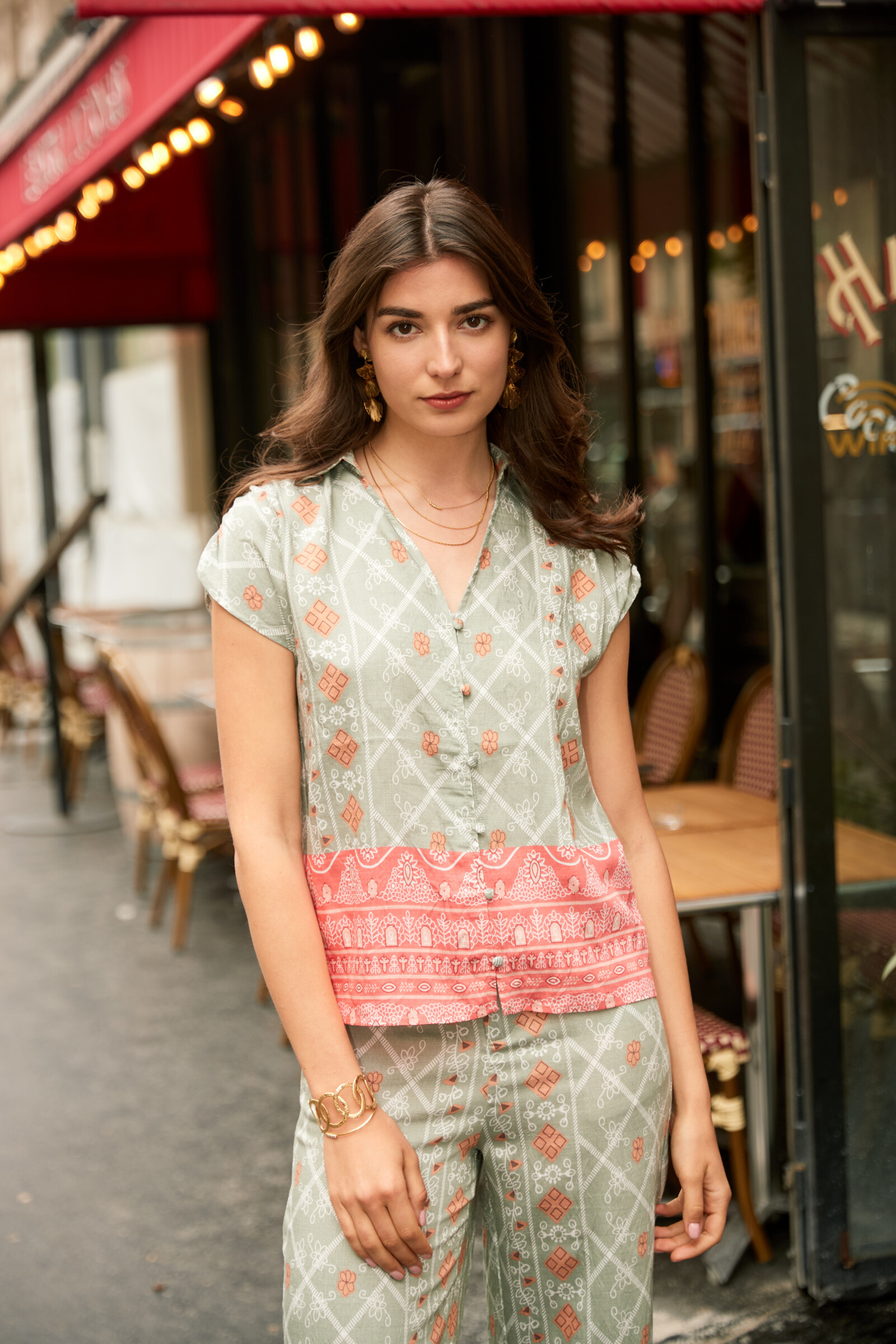 Wholesaler Exquiss's - Chic printed shirt