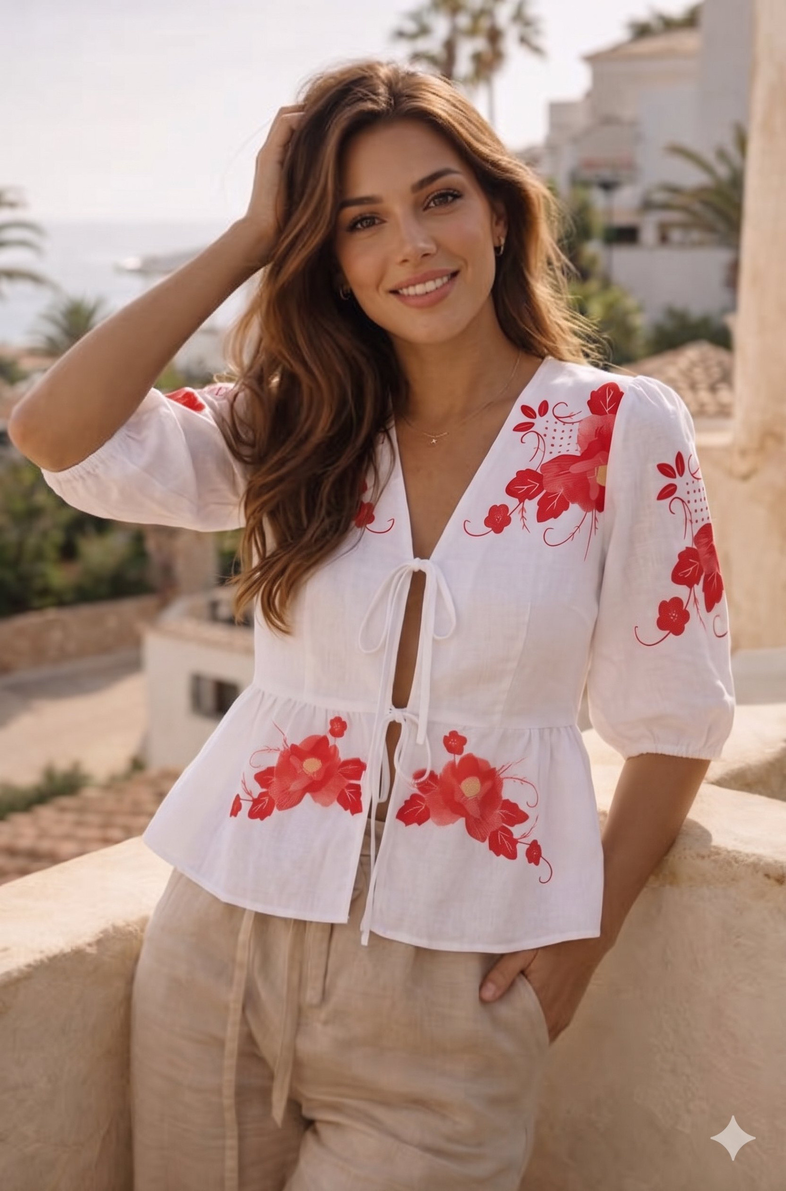 Mayorista Exquiss's - Blusa con cordones y estampado