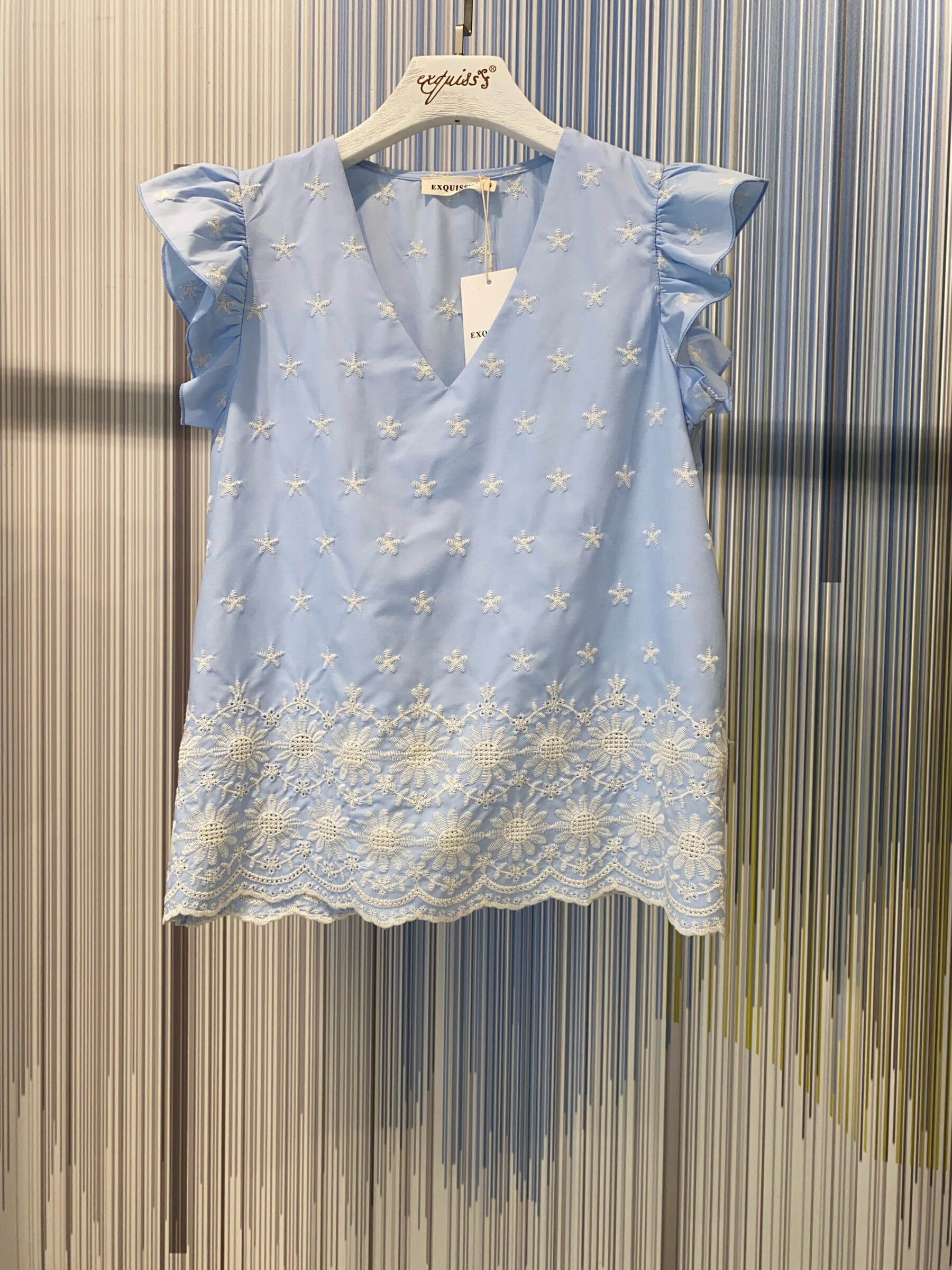Wholesaler Exquiss's - Flying sleeve top with embroidery