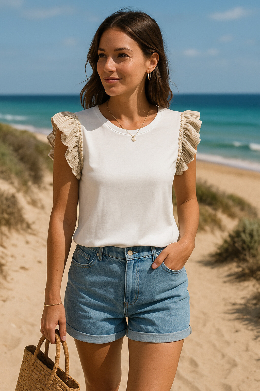 Wholesaler Exquiss's - Gathered sleeve t-shirt