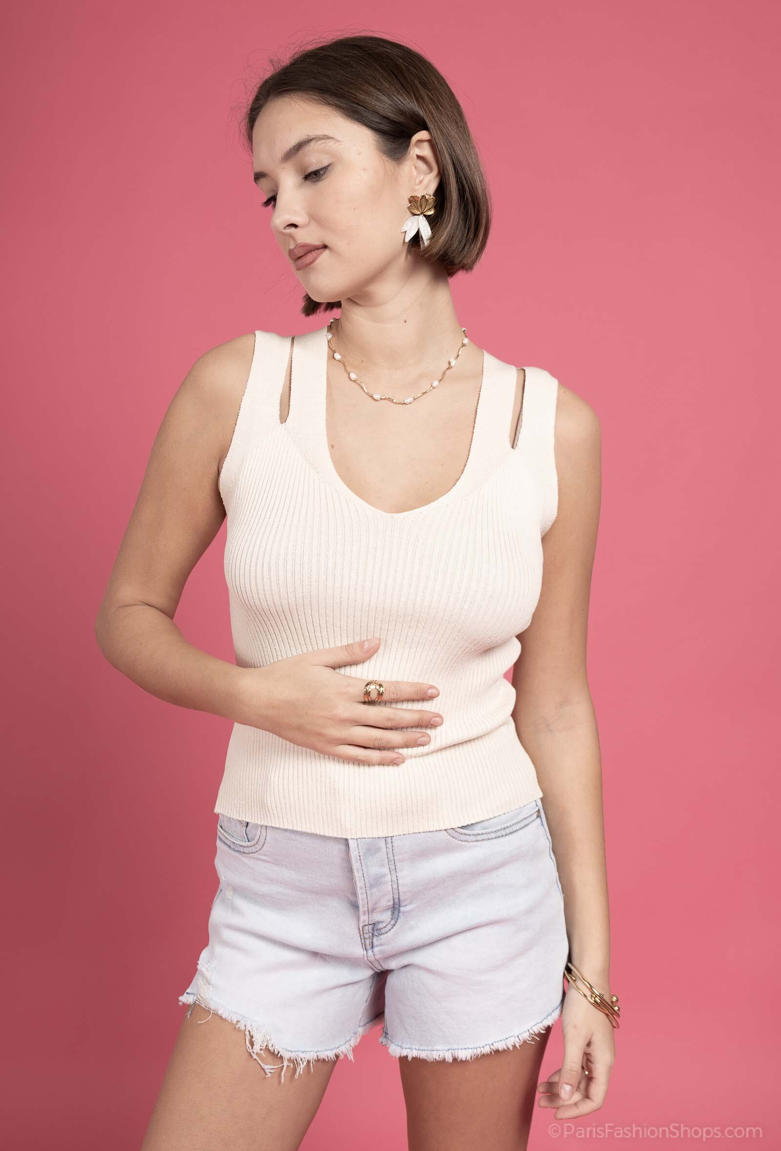 Wholesaler Exquiss's - Women's tank top with Déclété V