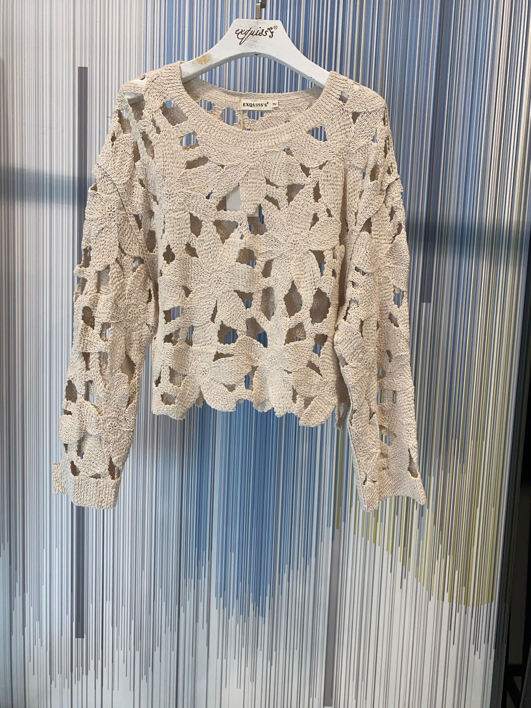 Wholesaler Exquiss's - Openwork women's sweater with long sleeves