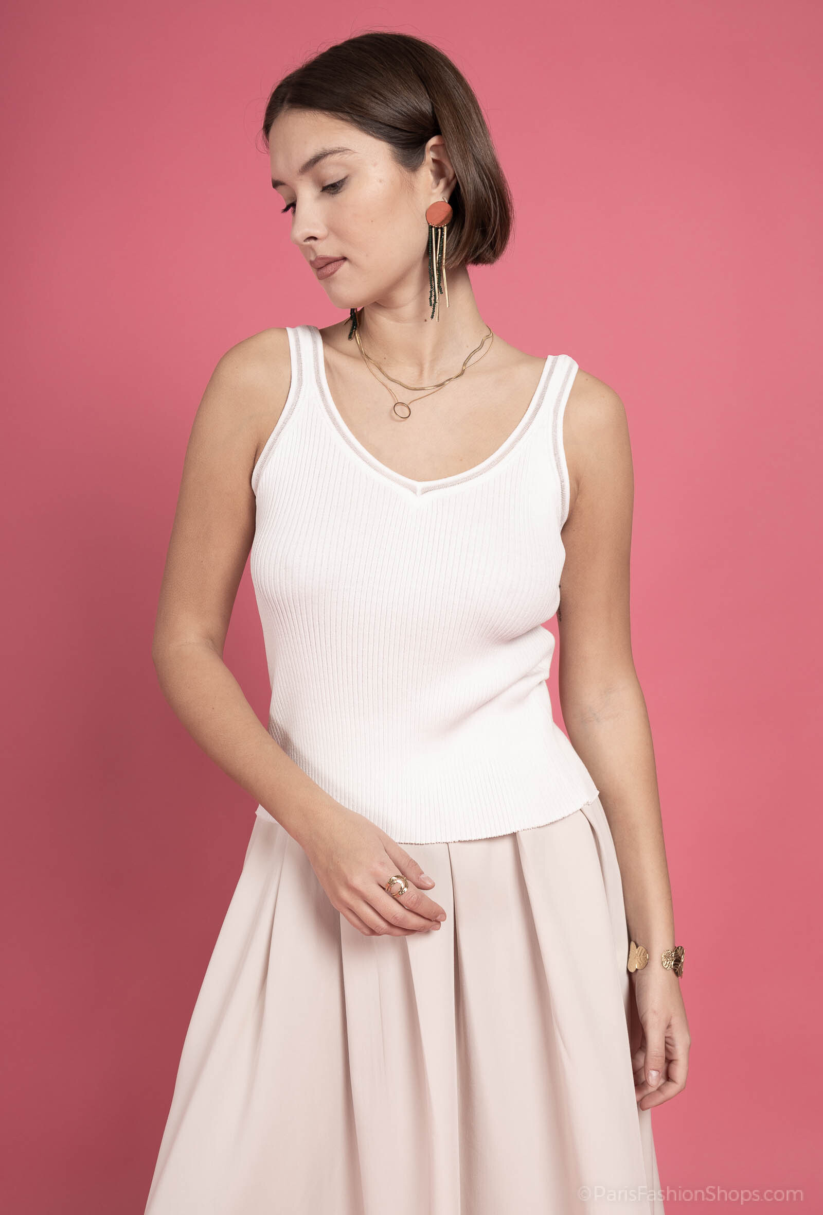 Grossiste Exquiss's - Débardeur Ribbé Élégant