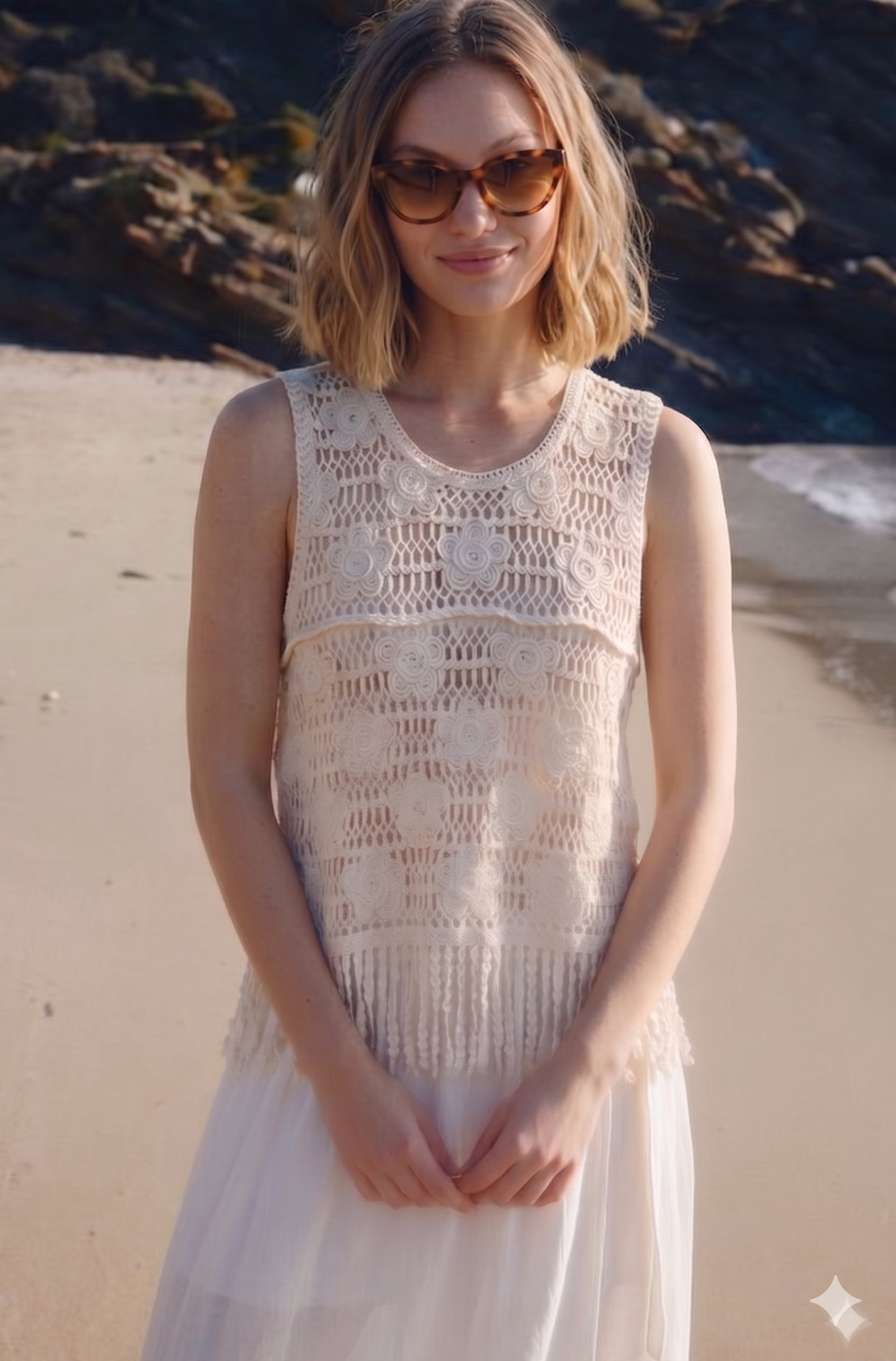 Großhändler Exquiss's - Fransen-Crochet-Top