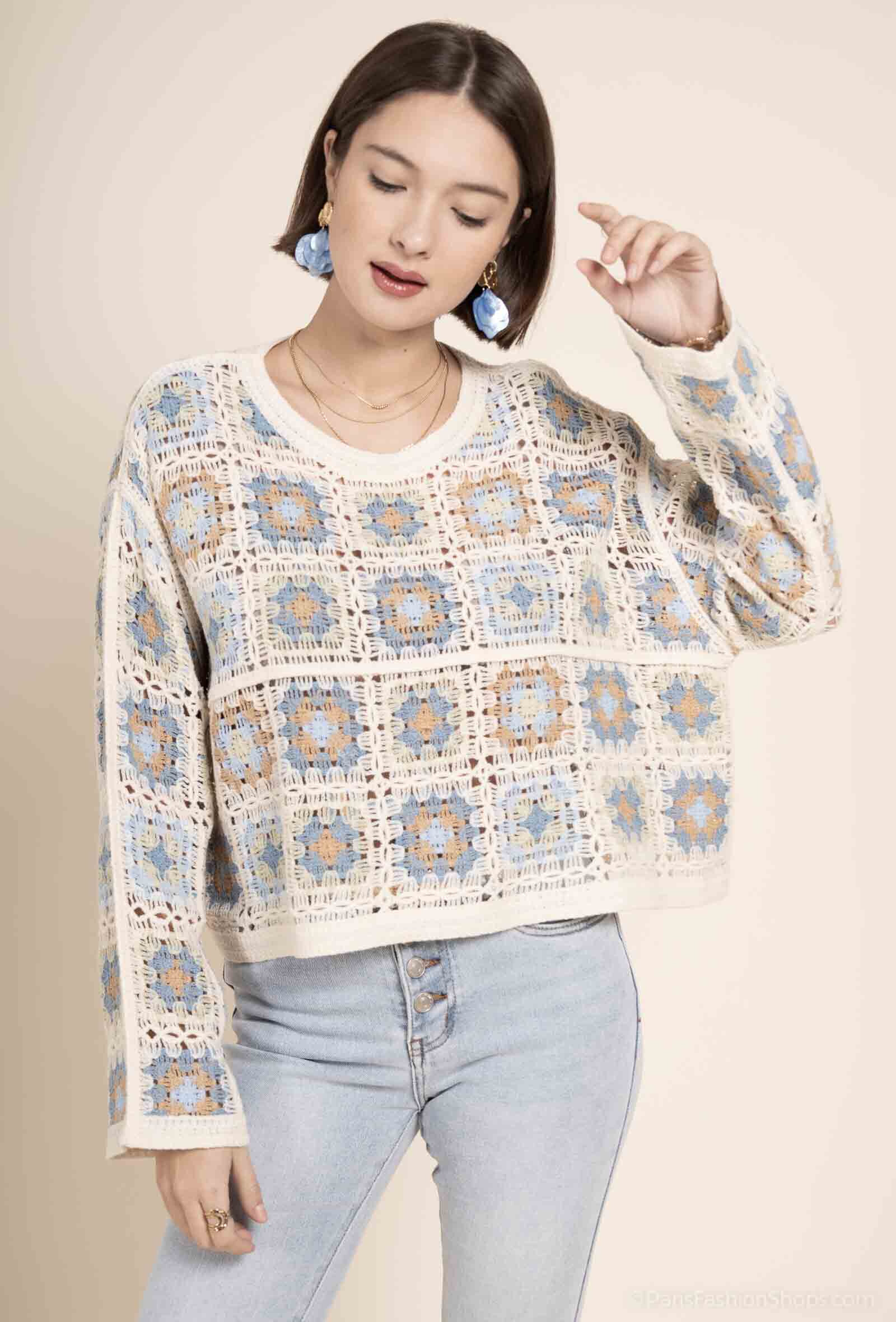 Grossista Exquiss's - Maglione vintage all'uncinetto