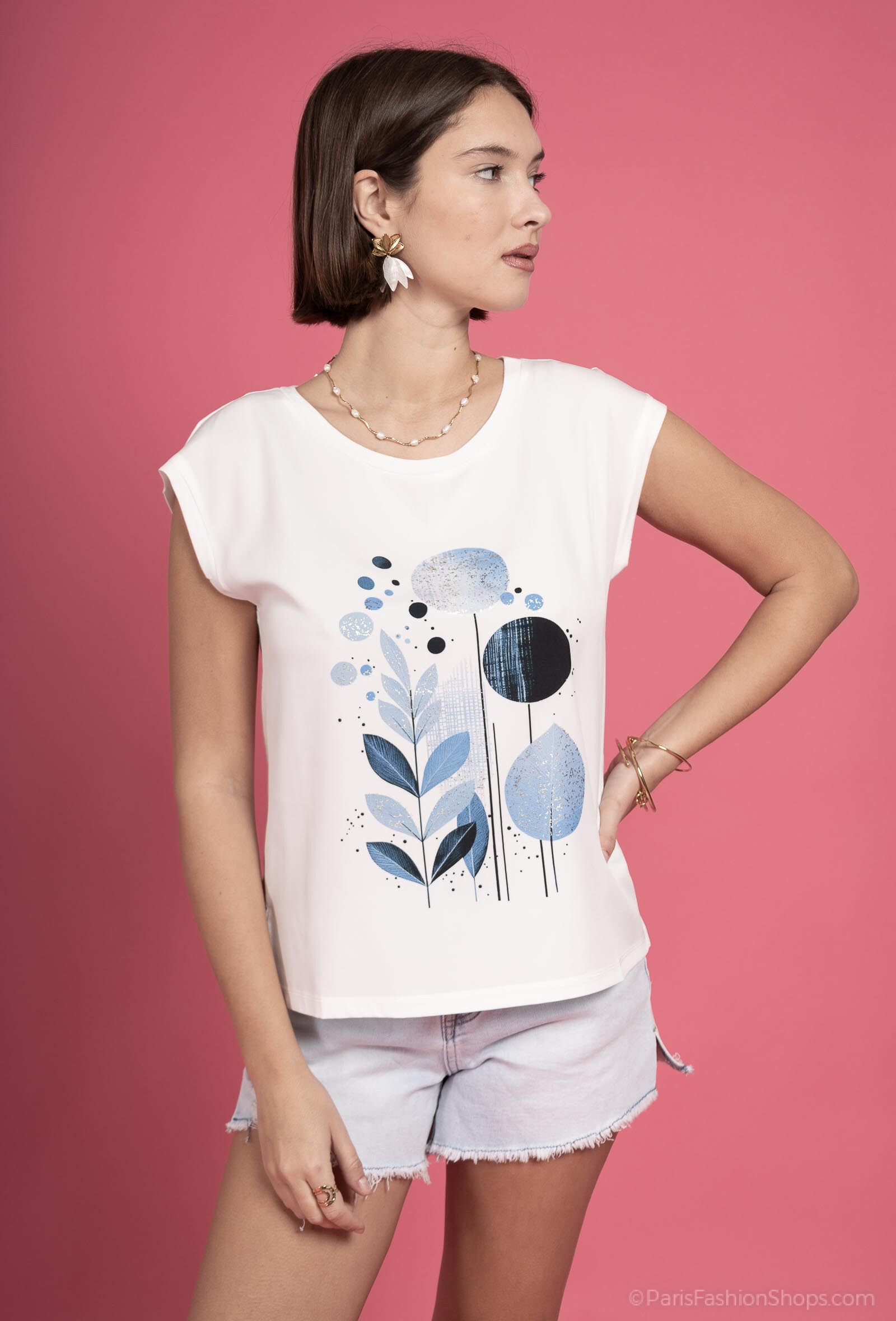 Wholesaler Exquiss's - Short-sleeved printed t-shirt