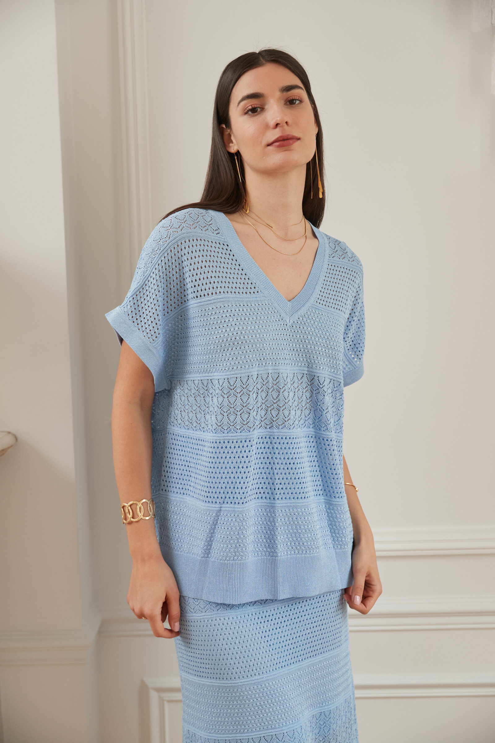 Wholesaler Exquiss's - Openwork mesh sweater