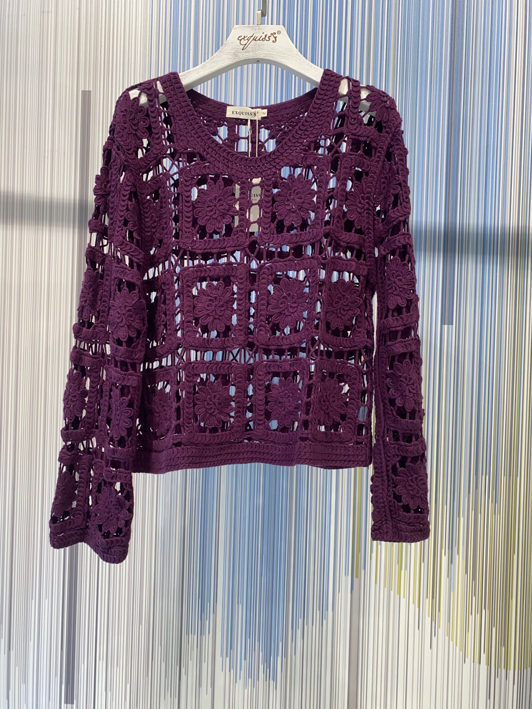 Grossista Exquiss's - Maglione all'uncinetto traforato