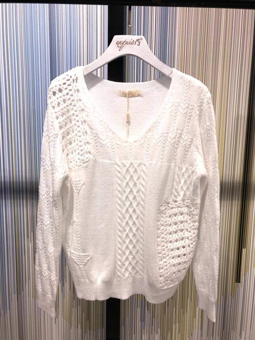 Großhändler Exquiss's - Strickpullover mit V-Ausschnitt