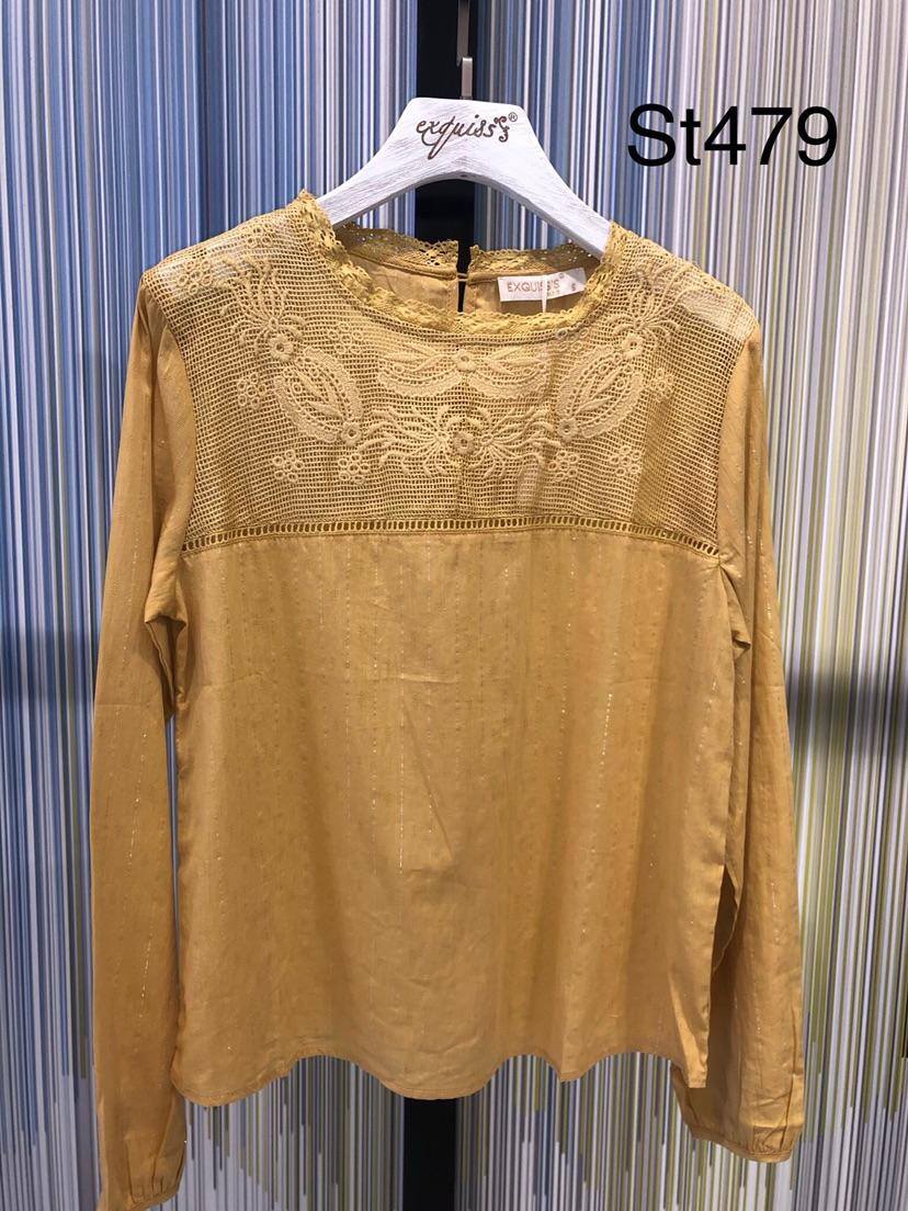 Wholesaler Exquiss's - Embroidered long-sleeve blouse
