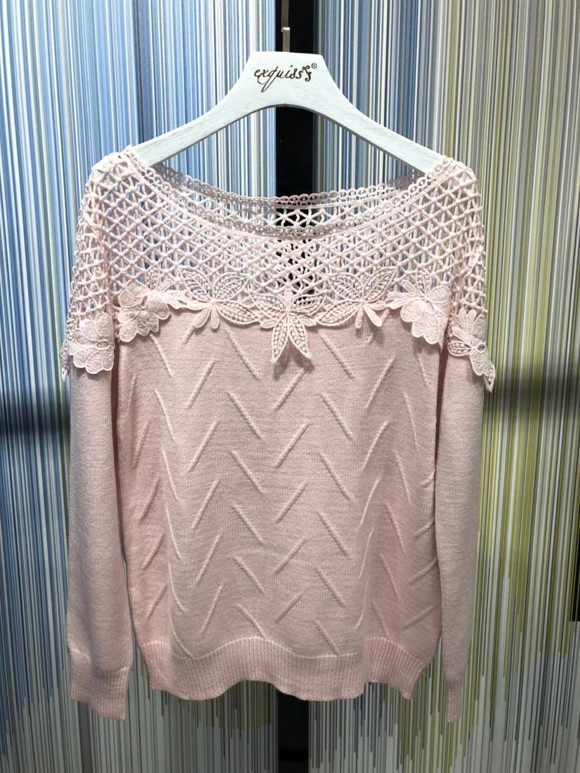 Wholesaler Exquiss's - Women's sweater with openwork collar