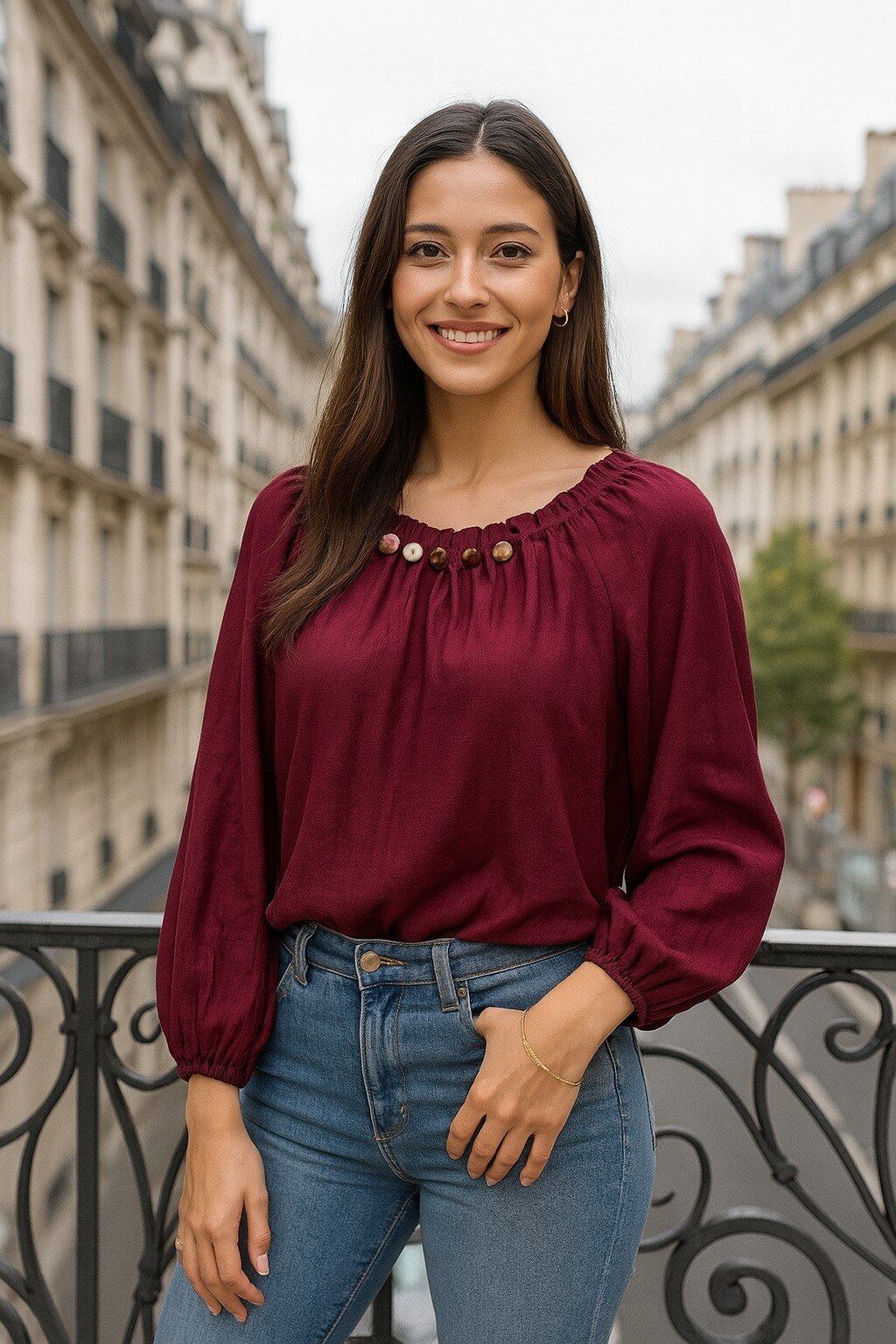 Großhändler Exquiss's - Elegante Bluse mit raffinierten Details
