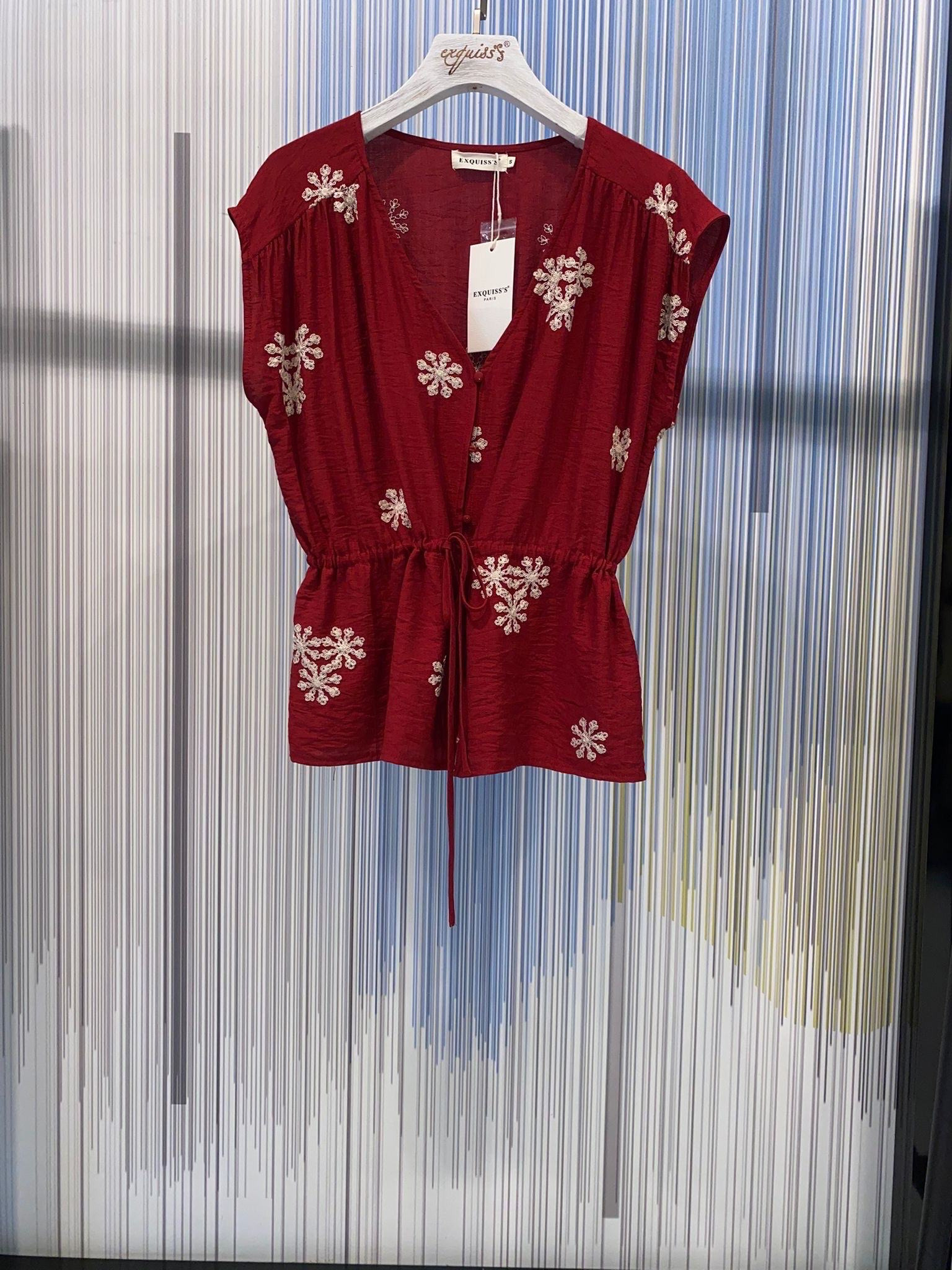 Grossiste Exquiss's - Blouse à fleurs à manches larges