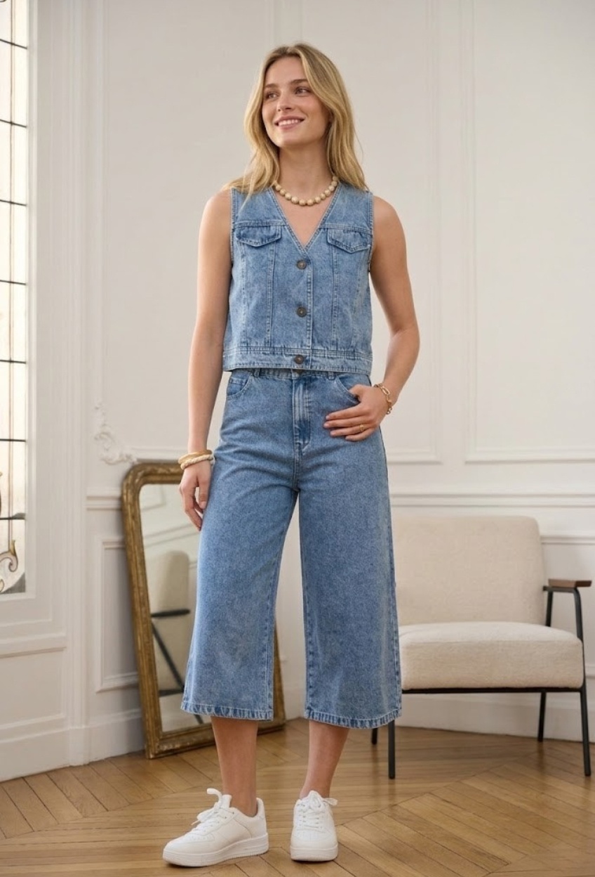 Wholesaler Exquiss's - Sleeveless denim jacket