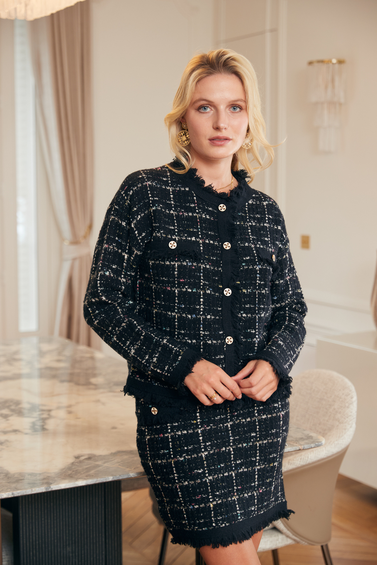 Grossiste Exquiss's - Veste Chic à Carreaux