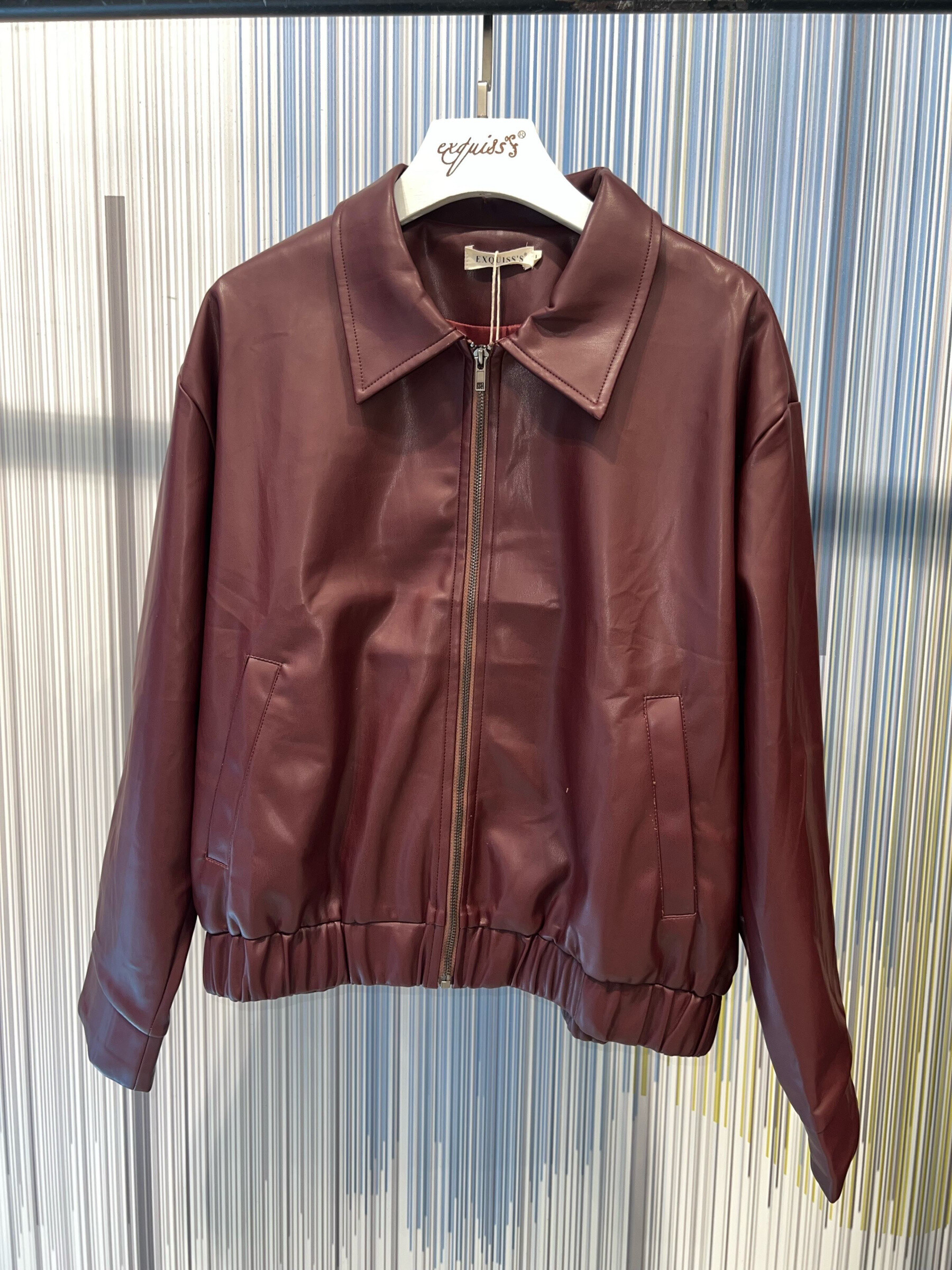 Wholesaler Exquiss's - Stylish faux leather bomber jacket