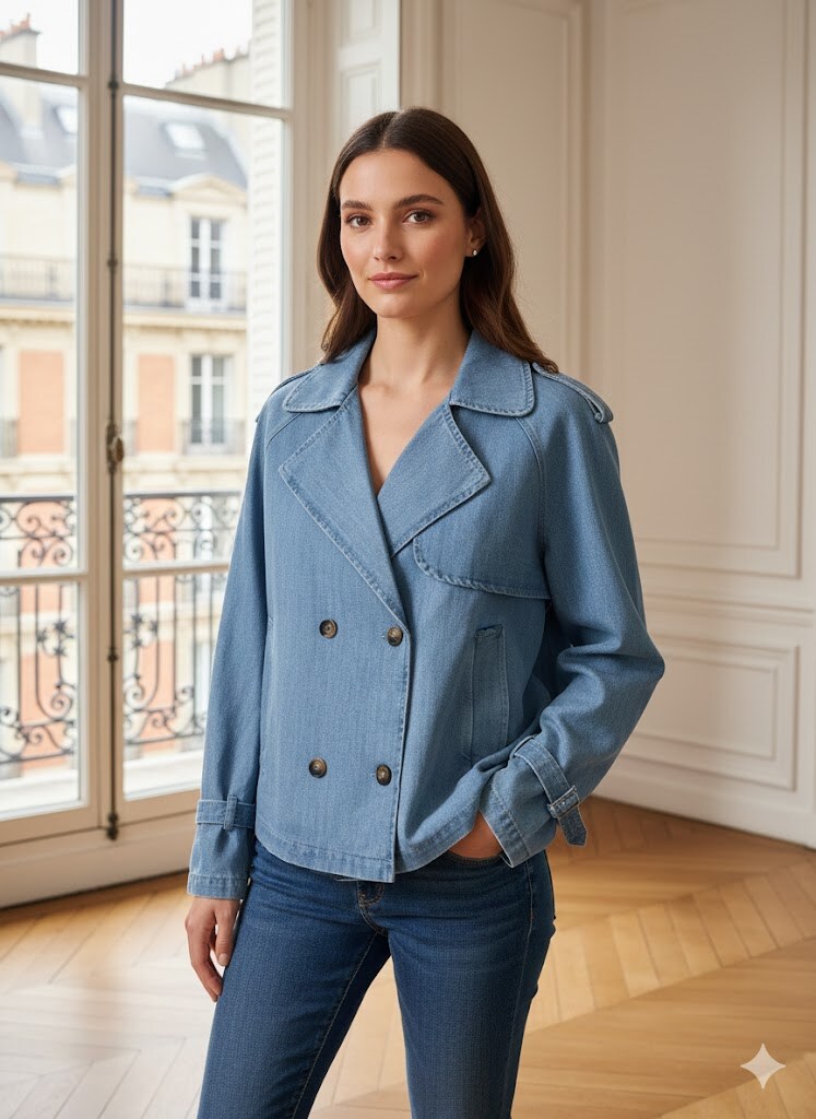 Wholesaler Exquiss's - Double-breasted denim jacket