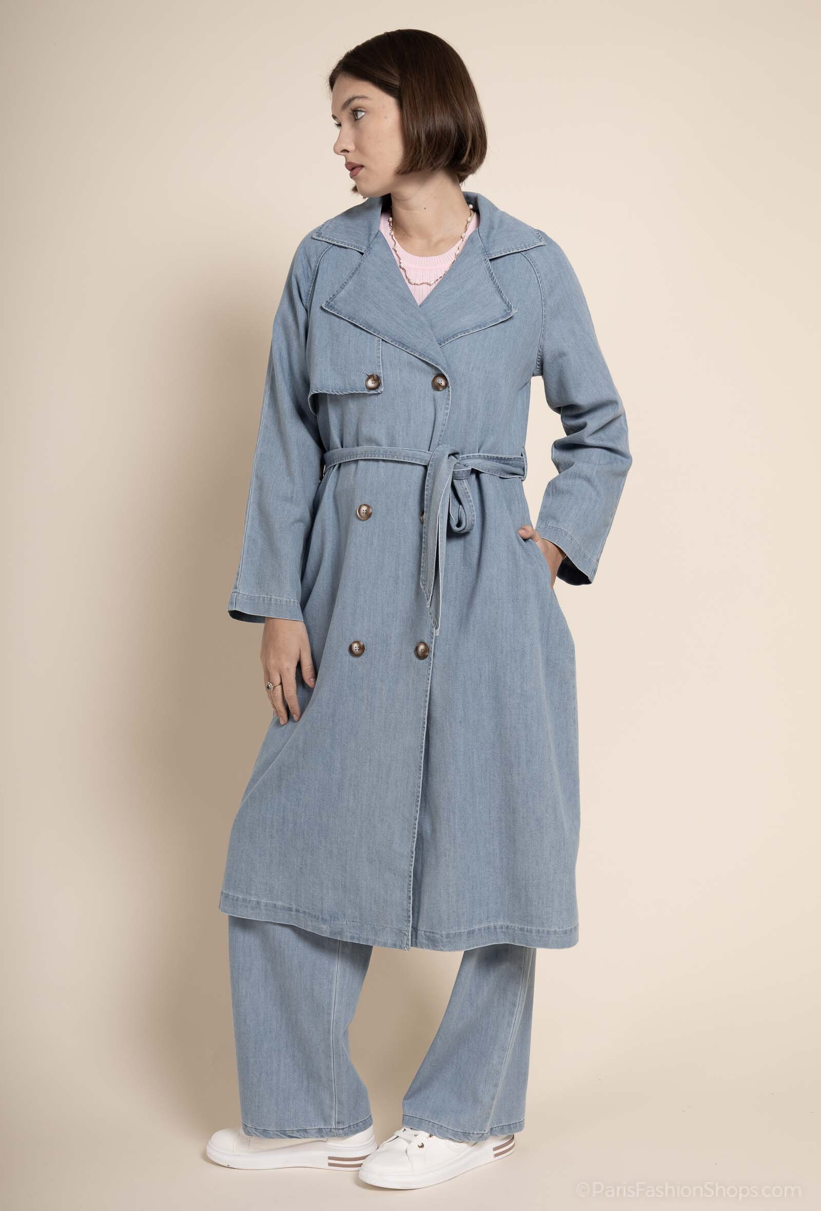 Großhändler Exquiss's - Lange elegante Jeansjacke