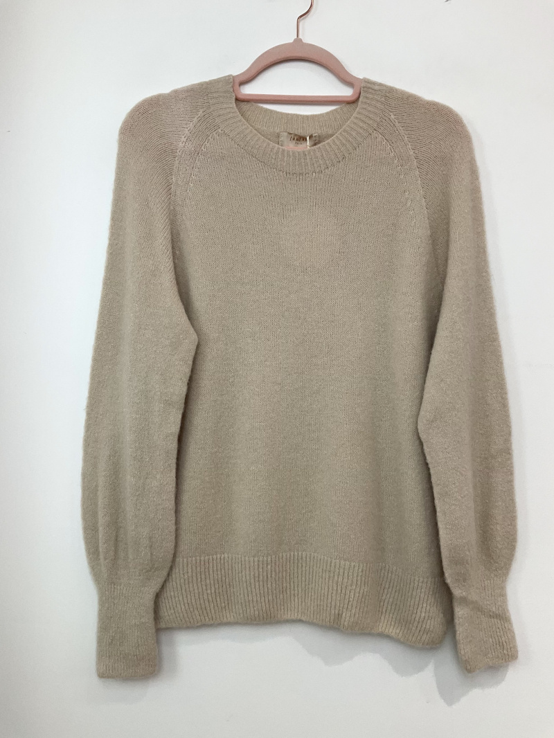 Wholesaler FANFAN - Round neck sweater with rhinestone buttons on the sleeves