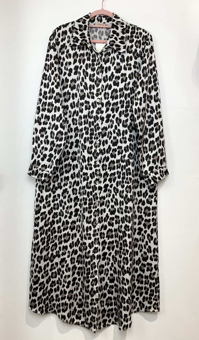 Wholesaler FANFAN - Leopard-print satin dress