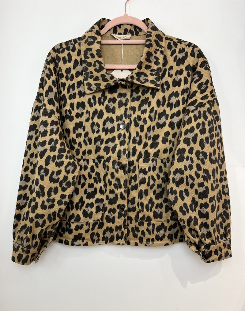 Wholesaler FANFAN - Leopard print denim jacket