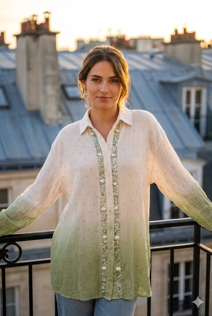 Wholesaler Farfalla - Elegant embroidered blouse