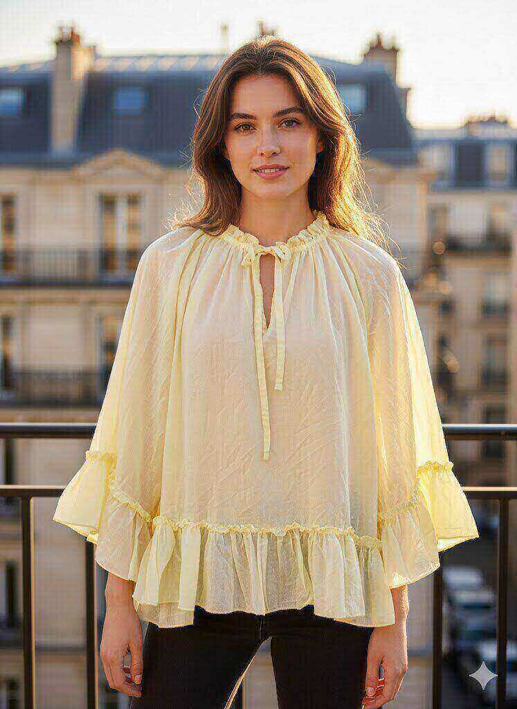 Wholesaler Farfalla - Flowy blouse with ruffles