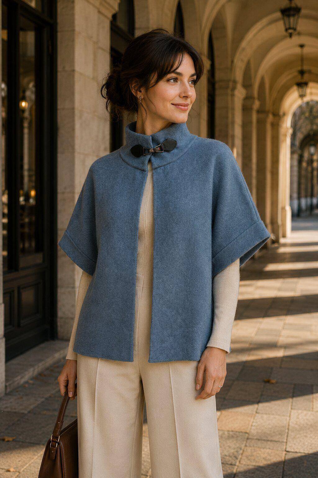 Grossiste Farfalla - Gilet cape col montant, Gilet 2394/1