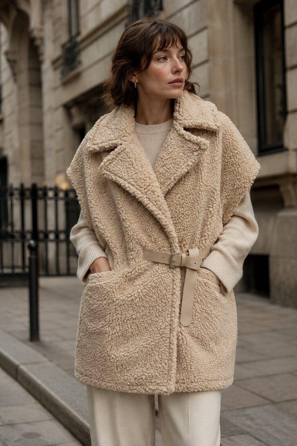 Grossista Farfalla - Cappotto smanicato di media lunghezza