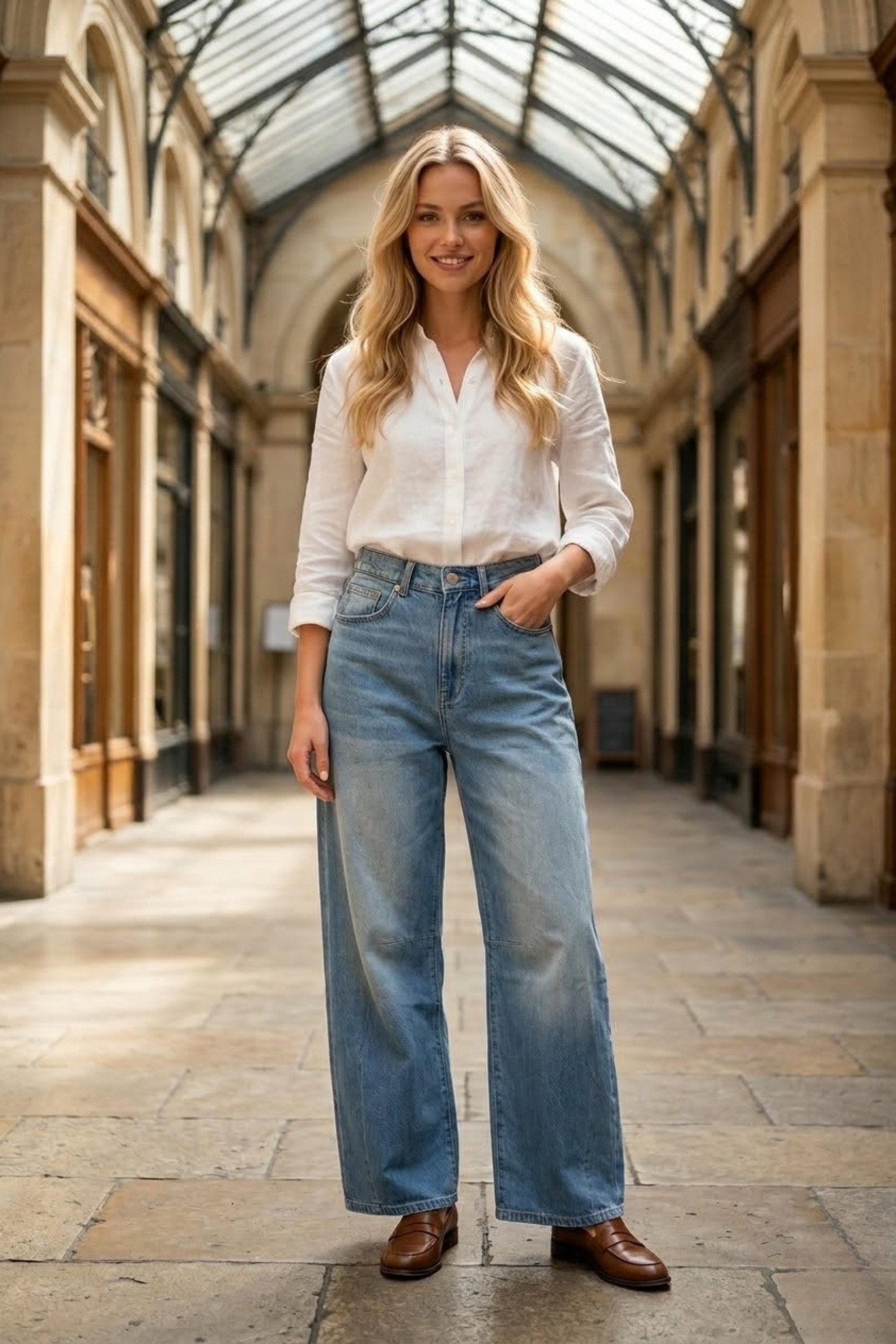 Wholesaler Farfalla - High-waisted wide-leg jeans