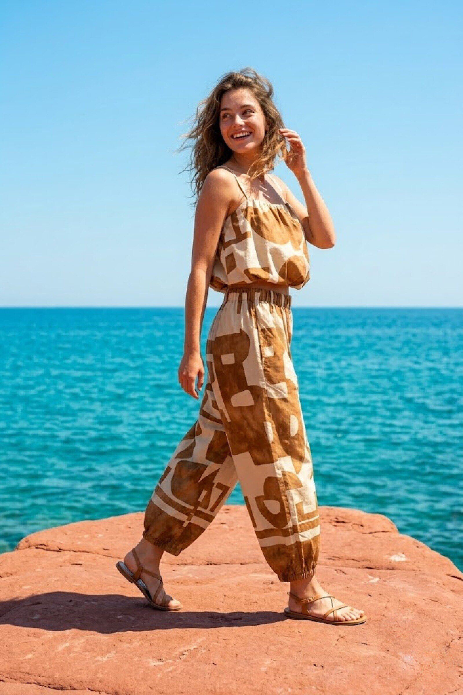 Grossiste Farfalla - Pantalon large imprimé graphique