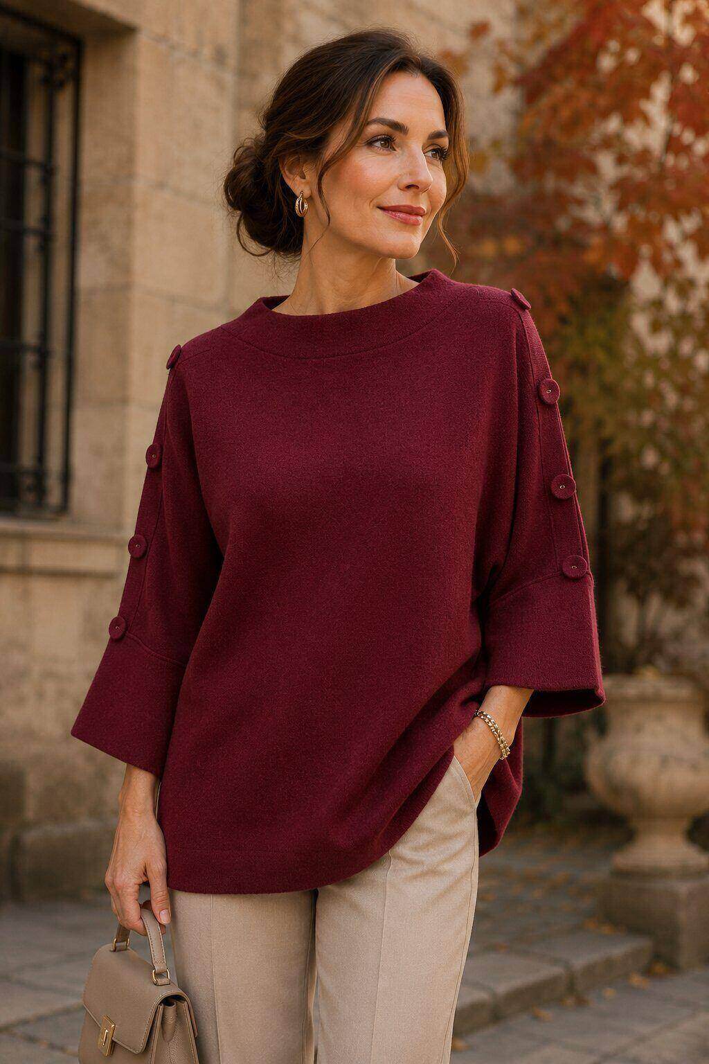 Grossiste Farfalla - Pull décontracté à manches boutonnées