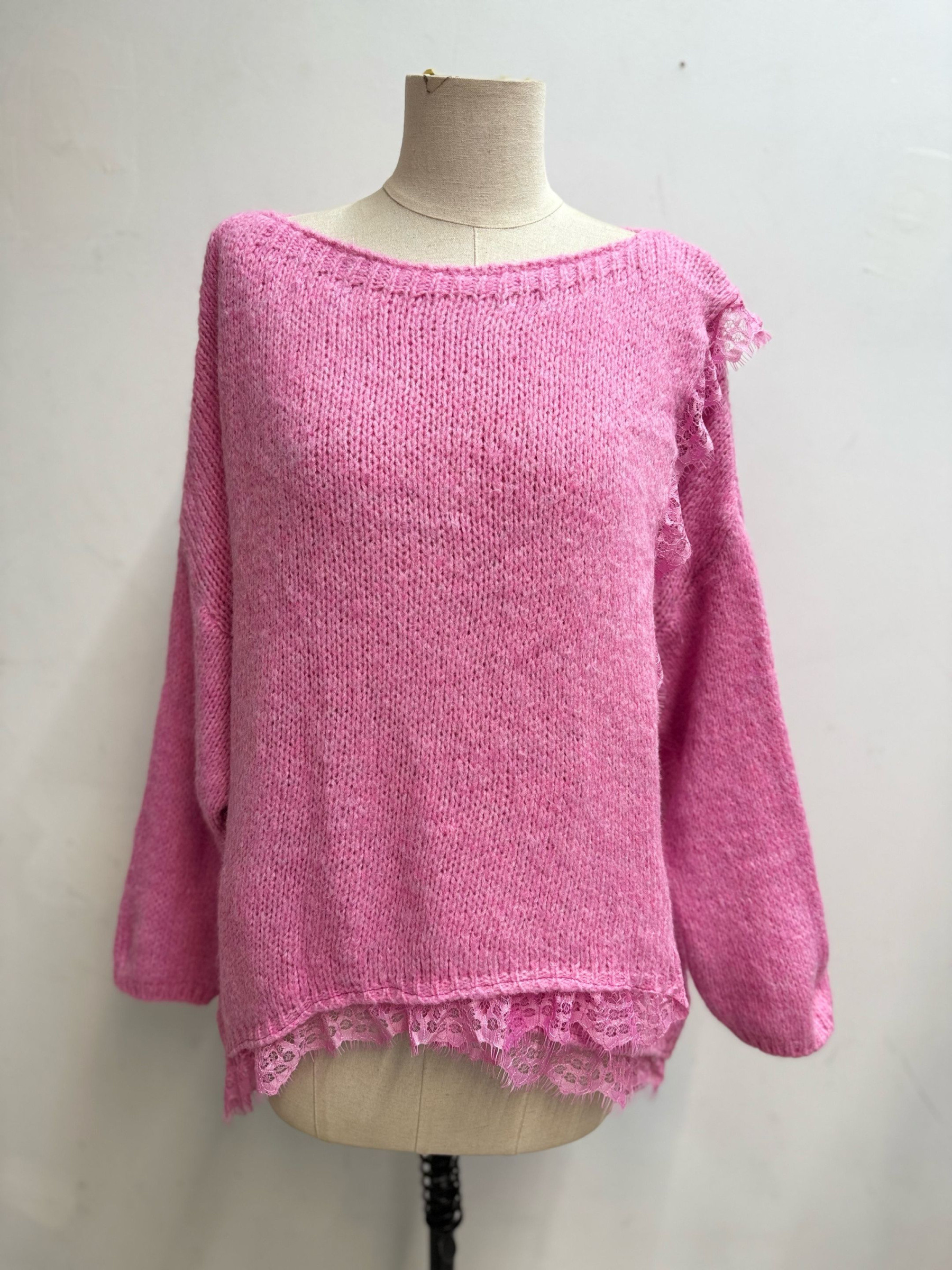 Grossista Farfalla - Maglione oversize con pizzo
