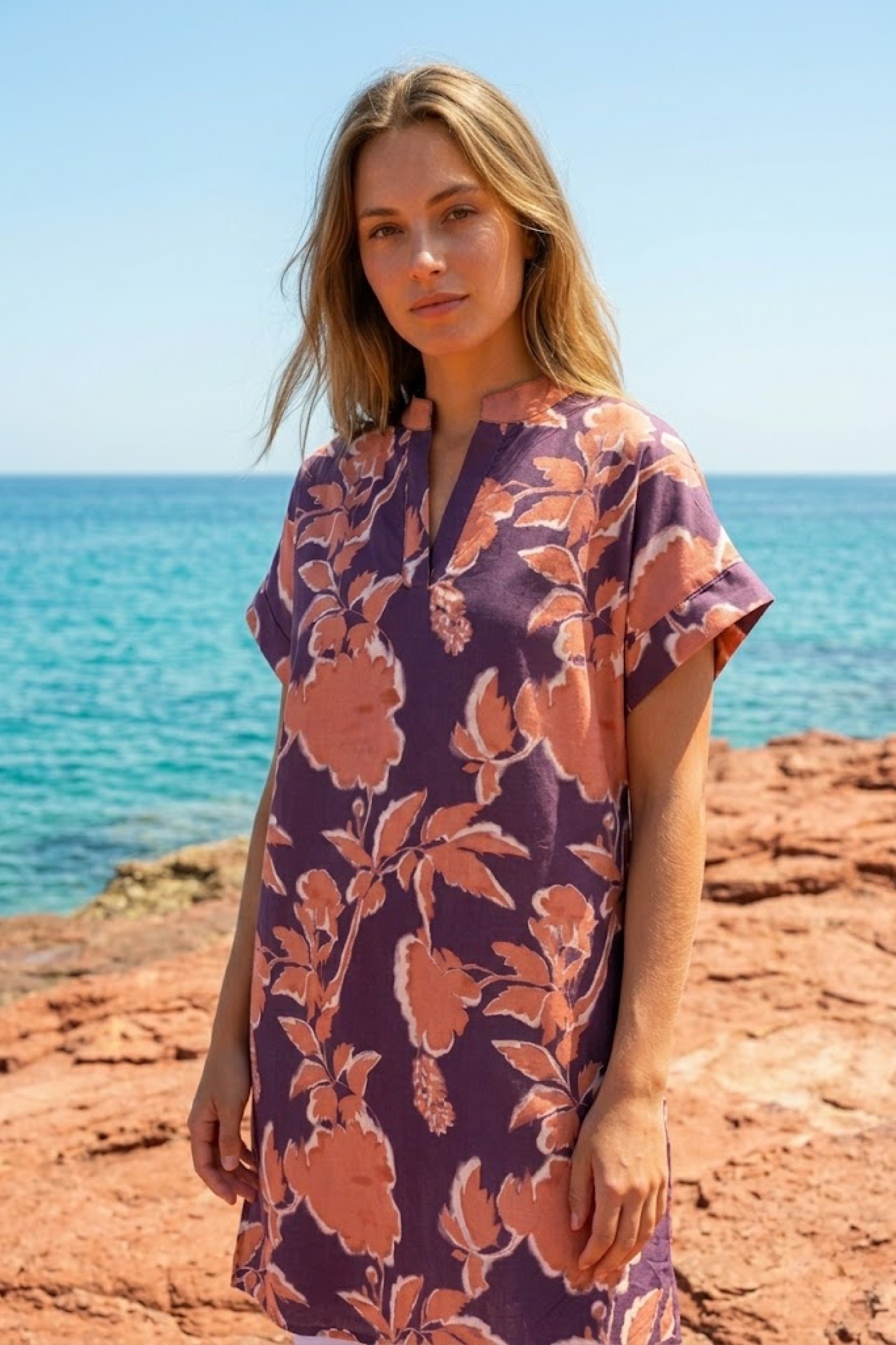 Grossiste Farfalla - Robe coton imprimé fleuri